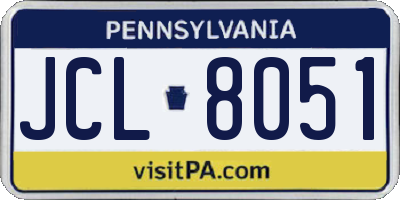PA license plate JCL8051