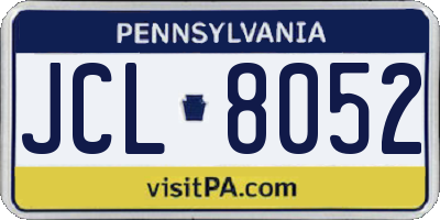 PA license plate JCL8052