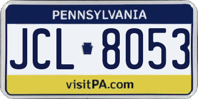 PA license plate JCL8053