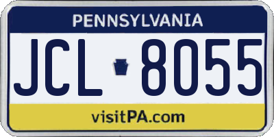 PA license plate JCL8055