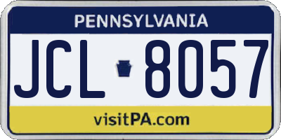 PA license plate JCL8057