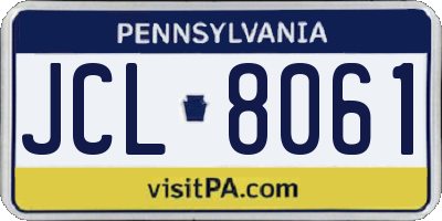 PA license plate JCL8061