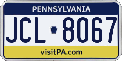 PA license plate JCL8067