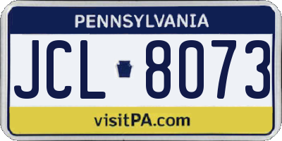 PA license plate JCL8073