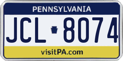 PA license plate JCL8074