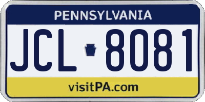 PA license plate JCL8081