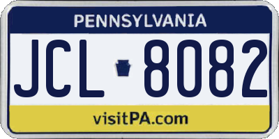 PA license plate JCL8082