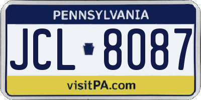 PA license plate JCL8087