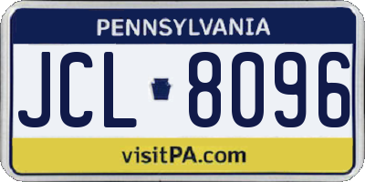 PA license plate JCL8096