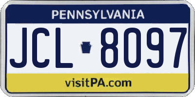 PA license plate JCL8097