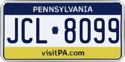 PA license plate JCL8099