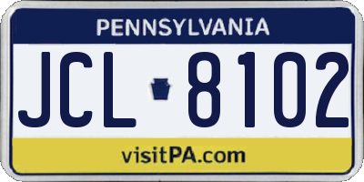 PA license plate JCL8102