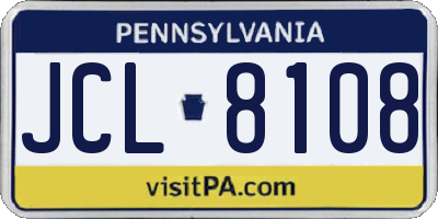 PA license plate JCL8108
