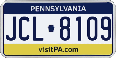 PA license plate JCL8109