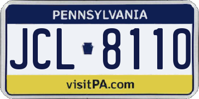 PA license plate JCL8110