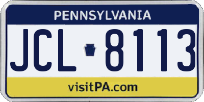 PA license plate JCL8113