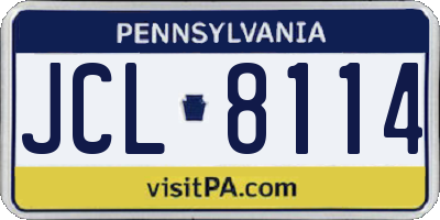 PA license plate JCL8114