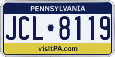 PA license plate JCL8119
