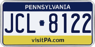 PA license plate JCL8122