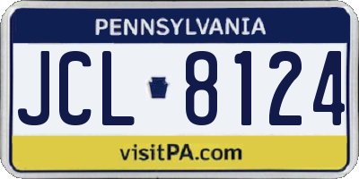 PA license plate JCL8124