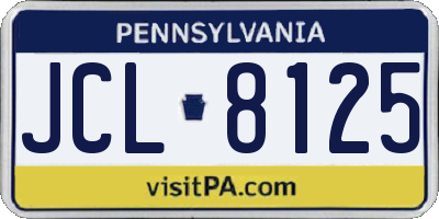 PA license plate JCL8125