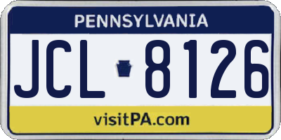 PA license plate JCL8126