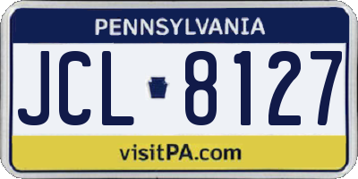 PA license plate JCL8127