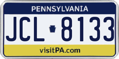 PA license plate JCL8133