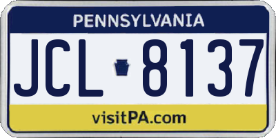 PA license plate JCL8137