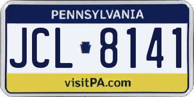 PA license plate JCL8141