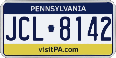 PA license plate JCL8142