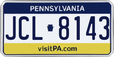 PA license plate JCL8143