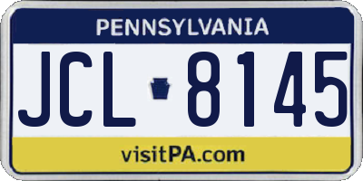 PA license plate JCL8145