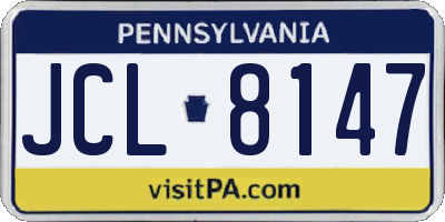 PA license plate JCL8147
