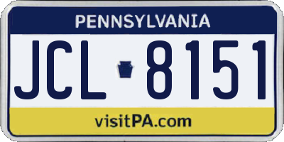 PA license plate JCL8151