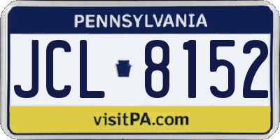 PA license plate JCL8152