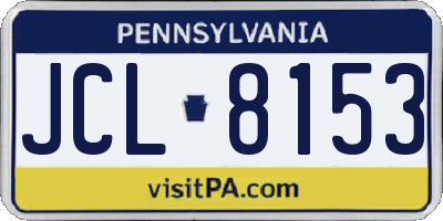 PA license plate JCL8153