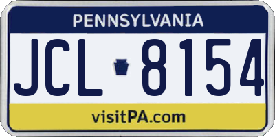 PA license plate JCL8154
