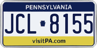 PA license plate JCL8155