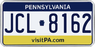 PA license plate JCL8162