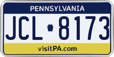 PA license plate JCL8173