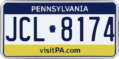 PA license plate JCL8174