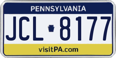 PA license plate JCL8177