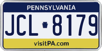 PA license plate JCL8179