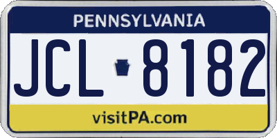 PA license plate JCL8182