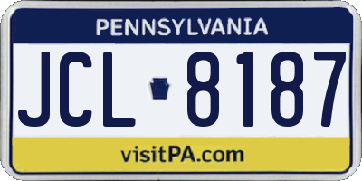 PA license plate JCL8187