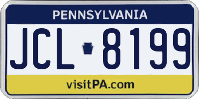PA license plate JCL8199