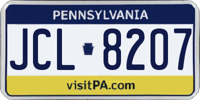PA license plate JCL8207