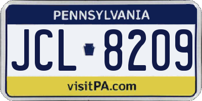 PA license plate JCL8209