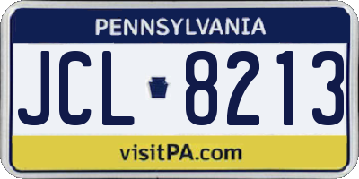 PA license plate JCL8213